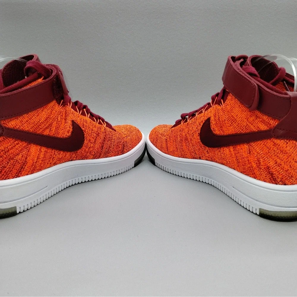 Nike Air Force 1 Flyknit Basketball Shoes Total Crimson Team Red Womens Size 6.5